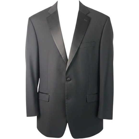 Lauren Ralph Lauren Other - Lauren Ralph Lauren Mens Black 100% Wool Natural Tuxedo Jacket Blazer 46R EUC